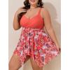 imageSummer Mae Plus Size Swimsuit for Women Two Piece Bathing Suit with Boyshorts Modest Swimdress Flowy Tankini Mesh SkirtOrange Gummies