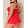 imageSummer Mae Plus Size Tankini Swimsuits for Women Two Piece Bathing Suit with Pockets Shorts Tummy Control SwimwearRibbed Candy Powder