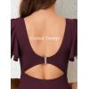 imageSummer Mae Ribbed Maternity Swimsuit Cutout One Piece Ruffle Sleeve Pregnancy Bathing Suit High Waisted Swimwear