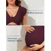 imageSummer Mae Ribbed Maternity Swimsuit Cutout One Piece Ruffle Sleeve Pregnancy Bathing Suit High Waisted Swimwear