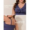 imageSummer Mae Ribbed Plus Size Tankini Swimsuits for Women Ruffle Two Piece Bathing Suit with Boyshorts 2025 SwimwearBlue Grey Bohemian