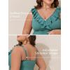 imageSummer Mae Ribbed Plus Size Tankini Swimsuits for Women Ruffle Two Piece Bathing Suit with Boyshorts 2025 SwimwearFragrant Flower Story