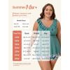 imageSummer Mae Ribbed Plus Size Tankini Swimsuits for Women Ruffle Two Piece Bathing Suit with Boyshorts 2025 SwimwearFragrant Flower Story