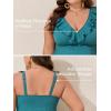 imageSummer Mae Ribbed Plus Size Tankini Swimsuits for Women Ruffle Two Piece Bathing Suit with Boyshorts 2025 SwimwearSummer Rainforest