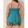imageSummer Mae Ribbed Plus Size Tankini Swimsuits for Women Ruffle Two Piece Bathing Suit with Boyshorts 2025 SwimwearSummer Rainforest