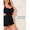 imageSummer Mae Women Plus Size Two Piece Tankini Swimsuits Flowy Bathing Suits Tummy Control Swimwear with ShortsBlack