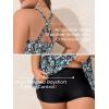 imageSummer Mae Women Plus Size Two Piece Tankini Swimsuits Flowy Bathing Suits Tummy Control Swimwear with ShortsBlack Background Floral