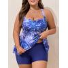 imageSummer Mae Women Plus Size Two Piece Tankini Swimsuits Flowy Bathing Suits Tummy Control Swimwear with ShortsBluepurple Shadow