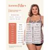 imageSummer Mae Women Plus Size Two Piece Tankini Swimsuits Flowy Bathing Suits Tummy Control Swimwear with ShortsBrown Rotating Flower