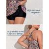imageSummer Mae Women Plus Size Two Piece Tankini Swimsuits Flowy Bathing Suits Tummy Control Swimwear with ShortsBrown Rotating Flower