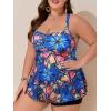 imageSummer Mae Women Plus Size Two Piece Tankini Swimsuits Flowy Bathing Suits Tummy Control Swimwear with ShortsColorful Butterfly