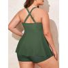 imageSummer Mae Women Plus Size Two Piece Tankini Swimsuits Flowy Bathing Suits Tummy Control Swimwear with ShortsGreen Fruits