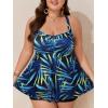 imageSummer Mae Women Plus Size Two Piece Tankini Swimsuits Flowy Bathing Suits Tummy Control Swimwear with ShortsGreen Leaves