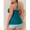 imageSummer Mae Women Plus Size Two Piece Tankini Swimsuits Flowy Bathing Suits Tummy Control Swimwear with ShortsOcean Blue