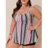 imageSummer Mae Women Plus Size Two Piece Tankini Swimsuits Flowy Bathing Suits Tummy Control Swimwear with ShortsOrange Bohemian