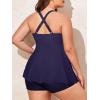 imageSummer Mae Women Plus Size Two Piece Tankini Swimsuits Flowy Bathing Suits Tummy Control Swimwear with ShortsPurple Illusion