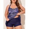 imageSummer Mae Women Plus Size Two Piece Tankini Swimsuits Flowy Bathing Suits Tummy Control Swimwear with ShortsPurple Illusion