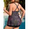 imageSummer Mae Women Plus Size Two Piece Tankini Swimsuits Flowy Bathing Suits Tummy Control Swimwear with ShortsStar Whole Sky