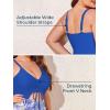 imageSummer Mae Womens Plus Size One Piece Swim Dress Floral Cutout Swimsuits VNeck Bathing Suit with SkirtBlue Leaves