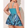 imageSummer Mae Womens Plus Size One Piece Swim Dress Floral Cutout Swimsuits VNeck Bathing Suit with SkirtFlowing Ripples