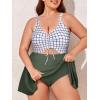 imageSummer Mae Womens Plus Size One Piece Swim Dress Floral Cutout Swimsuits VNeck Bathing Suit with SkirtGrid