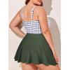 imageSummer Mae Womens Plus Size One Piece Swim Dress Floral Cutout Swimsuits VNeck Bathing Suit with SkirtGrid