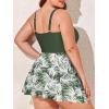 imageSummer Mae Womens Plus Size One Piece Swim Dress Floral Cutout Swimsuits VNeck Bathing Suit with SkirtLeaf Waltz