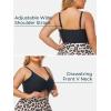 imageSummer Mae Womens Plus Size One Piece Swim Dress Floral Cutout Swimsuits VNeck Bathing Suit with SkirtLeopard Ocelot