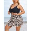 imageSummer Mae Womens Plus Size One Piece Swim Dress Floral Cutout Swimsuits VNeck Bathing Suit with SkirtLeopard Ocelot