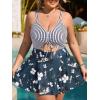 imageSummer Mae Womens Plus Size One Piece Swim Dress Floral Cutout Swimsuits VNeck Bathing Suit with SkirtMagnolia Garden