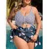 imageSummer Mae Womens Plus Size One Piece Swim Dress Floral Cutout Swimsuits VNeck Bathing Suit with SkirtMagnolia Garden
