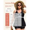 imageSummer Mae Womens Plus Size Tankini Cutout Two Piece SwimsuitColor Block Flowy Tummy Control 2025 Bathing Suits with ShortsBlack