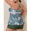imageSummer Mae Womens Plus Size Tankini Cutout Two Piece SwimsuitColor Block Flowy Tummy Control 2025 Bathing Suits with ShortsCluster of Lily Fragrance