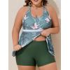imageSummer Mae Womens Plus Size Tankini Cutout Two Piece SwimsuitColor Block Flowy Tummy Control 2025 Bathing Suits with ShortsCluster of Lily Fragrance