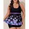 imageSummer Mae Womens Plus Size Tankini Cutout Two Piece SwimsuitColor Block Flowy Tummy Control 2025 Bathing Suits with ShortsPurple Snowflakes