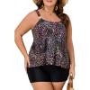 imageSummer Mae Plus Size Swimsuit Tankini for Women Two Piece Flowy Bathing Suit Ruffle Tummy Control Swimwear with ShortStarry Sky