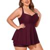 imageSummer Mae Women Plus Size Two Piece Tankini Swimsuits Flowy Bathing Suits Tummy Control Swimwear with ShortsPlum
