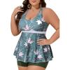 imageSummer Mae Womens Plus Size Tankini Cutout Two Piece SwimsuitColor Block Flowy Tummy Control 2025 Bathing Suits with ShortsCluster of Lily Fragrance