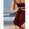 imageSummer Mae Maternity Criss Cross Bikini Swimsuits High Waist String Floral Bathing Suit Two Piece Pregnancy SwimwearWine Red
