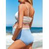 imageSummer Mae Maternity High Waisted Bikini Swimsuit TwoPiece VWire Bathing Suit Color Block Pregnancy SwimwearBlue