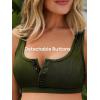 imageSummer Mae Maternity Ribbed High Waist Swimsuit Crop Top Bikini Bathing Suit High Cut Two Piece Pregnancy SwimwearArmy Green