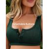 imageSummer Mae Maternity Ribbed High Waist Swimsuit Crop Top Bikini Bathing Suit High Cut Two Piece Pregnancy SwimwearDeep Green