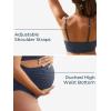 imageSummer Mae Maternity Ribbed High Waist Swimsuit Crop Top Bikini Bathing Suit High Cut Two Piece Pregnancy SwimwearLight Blue