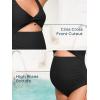 imageSummer Mae Maternity Cutout One Piece Swimsuit Twist Front CrissCross Bathing Suit High Waisted Pregnancy SwimwearBlack