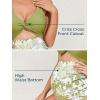 imageSummer Mae Maternity Cutout One Piece Swimsuit Twist Front CrissCross Bathing Suit High Waisted Pregnancy SwimwearGreen Leaves