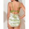 imageSummer Mae Maternity Cutout One Piece Swimsuit Twist Front CrissCross Bathing Suit High Waisted Pregnancy SwimwearGreen Leaves