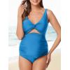 imageSummer Mae Maternity Cutout One Piece Swimsuit Twist Front CrissCross Bathing Suit High Waisted Pregnancy SwimwearLagoon