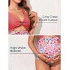 imageSummer Mae Maternity Cutout One Piece Swimsuit Twist Front CrissCross Bathing Suit High Waisted Pregnancy SwimwearPink Floral