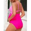 imageSummer Mae Maternity Cutout One Piece Swimsuit Twist Front CrissCross Bathing Suit High Waisted Pregnancy SwimwearPink Splicing