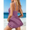 imageSummer Mae Ribbed Maternity One Piece Swim Dress Pregnancy Swimsuit with Builtin Bottom Swimwear Tie Knot Skirt Bathing SuitPurple